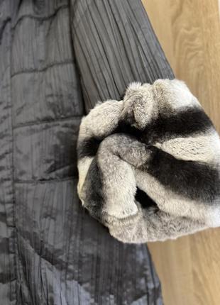Плащ-куртка с натуральным мехом на рукавах и ковнире❗️46 размер9 фото