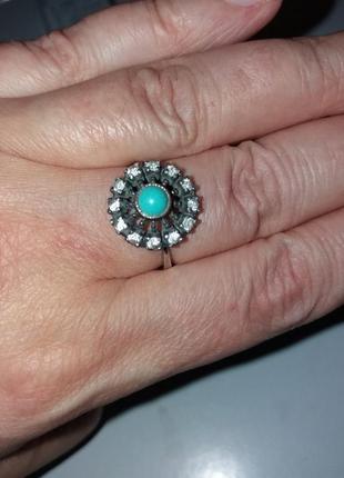 Серебряная кольца 925 пробы с бирюзой семеребряное кольццо