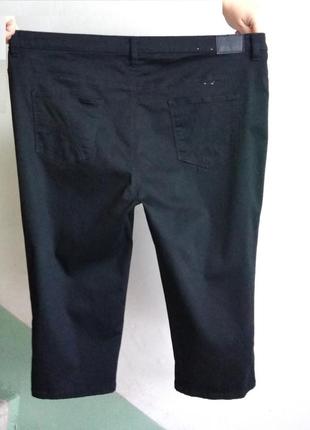 Р 24 / 58-60 стильные базовые черные джинсовые капри бриджи слим стрейчевые большой размер батал3 фото