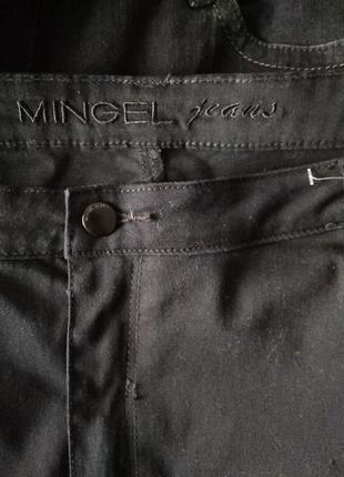 Р 24 / 58-60 стильные базовые черные джинсовые капри бриджи слим стрейчевые большой размер батал7 фото