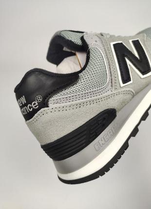 New balance 574 l.gray black6 фото