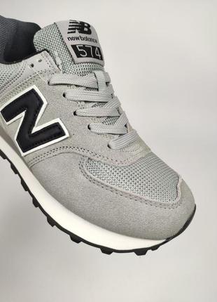 New balance 574 l.gray black9 фото