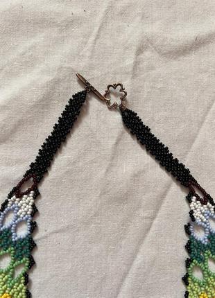 Длинное ожерелье на шею из чешского бисера ручной работы3 фото