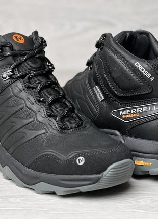 Зимние кожаные ботинки, кроссовки термо, merrell moab gore-tex1 фото