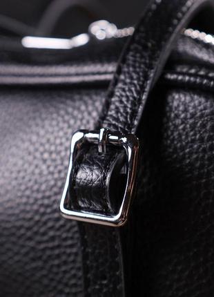 Цікава сумка-клатч зі знімними ручками з натуральної шкіри 22078 vintage чорна9 фото