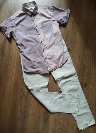 Мужские светлые льняные брюки размер 30 можно на подростка5 фото