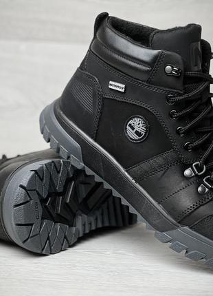 Спортивные кожаные ботинки, кроссовки зимние на меху timberland boulder adidas