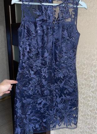 Платье роскошное италия платье синее брендовое