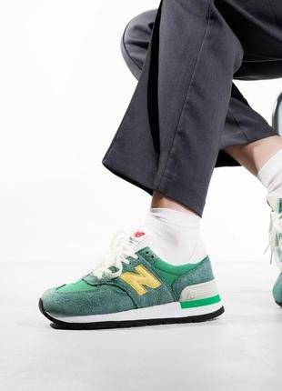 New balance 574 green/yellow7 фото