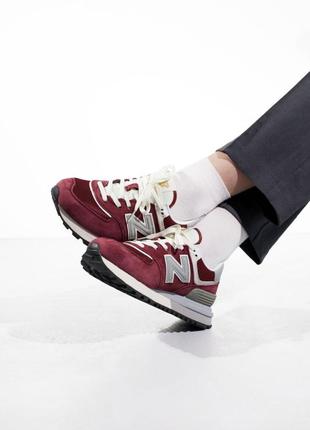 New balance 574 legacy bordo/beige2 фото