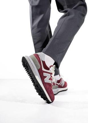 New balance 574 legacy bordo/beige10 фото