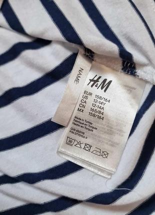 Майка летняя девочке в полоску с ажурной спинкой бабочка h&m9 фото