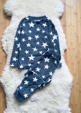 6-7 років, зріст 122 f&f мікрофлісова піжама в зірочку, м"якенька, штанці на манжетах стан ідеальний1 фото