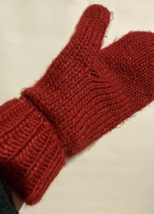 Жіночі теплі в'язані рукавиці з флісовою підкадкою (No106)4 фото
