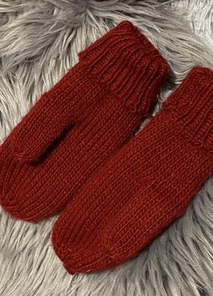 Жіночі теплі в'язані рукавиці з флісовою підкадкою (No106)2 фото