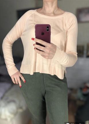 Блуза пуловер свитер нежно персикового цвета свободного кроя оверсайз