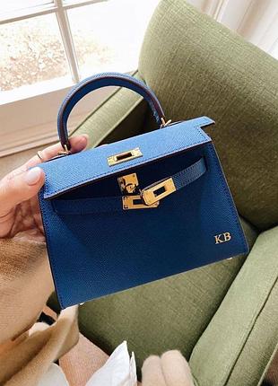 Сумка hermes kelly mini blue