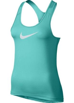 Теннисная майка женская nike pro tank цвет бирюзовый белый размер s (44)1 фото