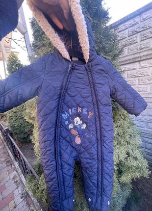 Классный комбинезон disney флис 9-12 мес
