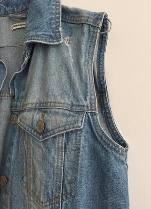 Оверзайз джинсовая жилетка stradivarius3 фото
