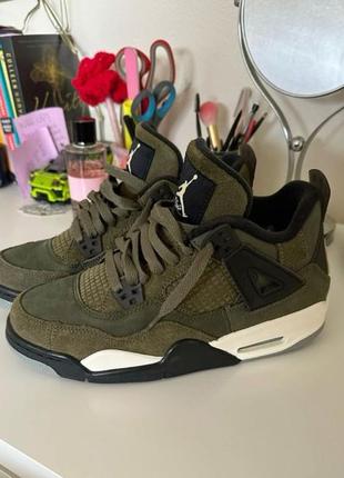 Кросівки nike air jordan 4 retro “craft olive” premium