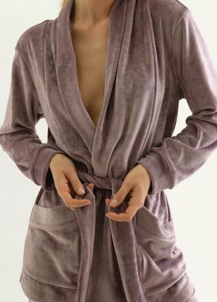 Теплая пижама, комплект, костюм велюровый, плюшевый халат, домашний набор двойка2 фото