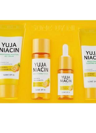 Набор - some by mi yuja niacin brightening (mask/20g + ton/30ml + gel/cr/30ml + ser/10ml)2 фото