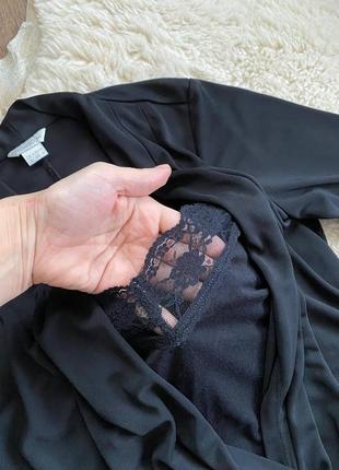 Женская черная блуза с драпировкой узлом monsoon, лайкра1 фото