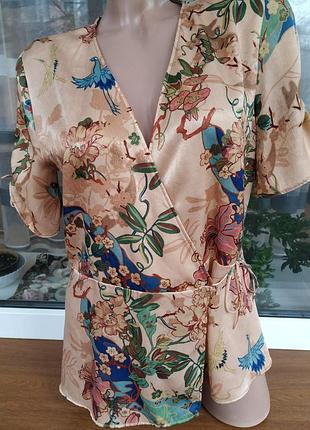 Нарядна блузка/ топ на запах zara.