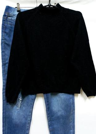 Черный свитер кофта wool шерсть1 фото