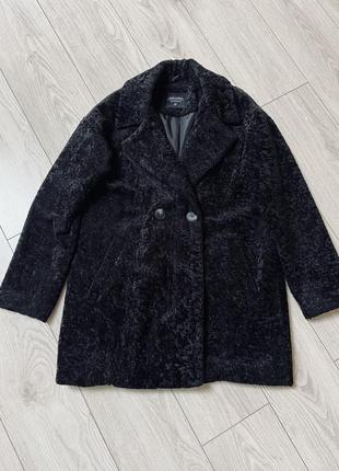 Шуба шубка чорна екохутро під каракуль фірмова