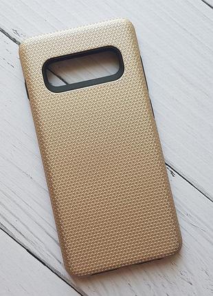 Чехол samsung g975f galaxy s10 plus для телефона противоударный gold
