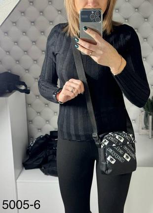 Жіноча стильна та якісна сумка текстиль чорна2 фото