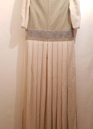 Натуральный лен! бесподобное эксклюзивное винтажное платье в пол hagro country3 фото
