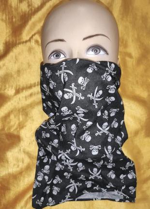 Стильный фирменный шарф снуд-повязка traum black пират
