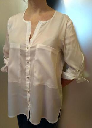 Элегантная блуза рубашка белая широкая3 фото