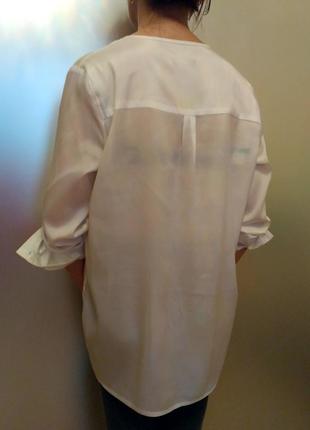 Элегантная блуза рубашка белая широкая4 фото