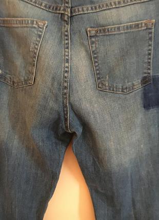 Стильные рванные джинсы потертые летние синие котон штаны4 фото