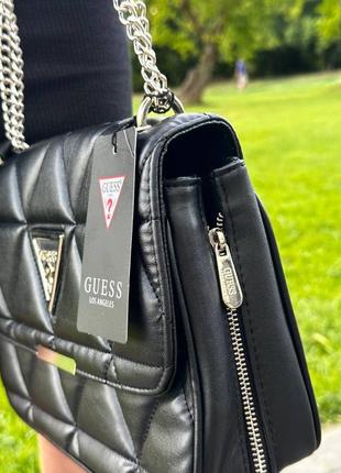 Сумочка жіноча guess чорна, бежева, молоко5 фото