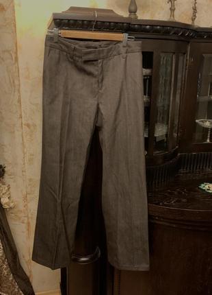 Штани брюки класичні костюмні зара zara прямі коричневі натуральні брендові штани