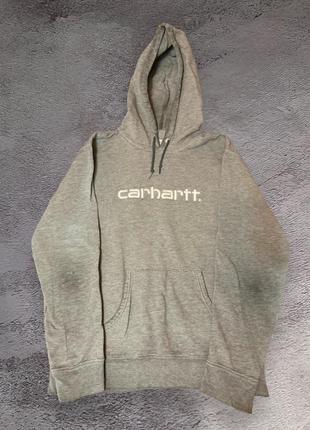 Худи carhartt hoodie кархартт серого цвета simple1 фото