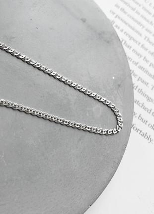 Серебряная цепь плоская , тонка, красивое плетение, нона, мона лиза ,4 фото