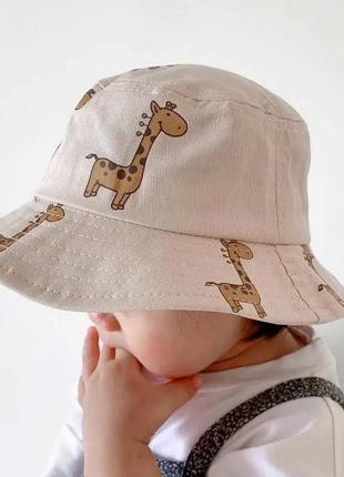 Мультфильм жираф детские ведро кепка открытый пляж дети солнце шляпа дети панама кепка детские мальчики девочки кепка2 фото