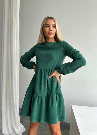Красива стильна трендова вельветова жіноча сукня міді 😍     201