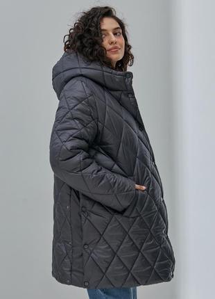 👑vip👑 курточка для вагітних тепла курточка пальто зимове з капюшоном стьобане пальто7 фото