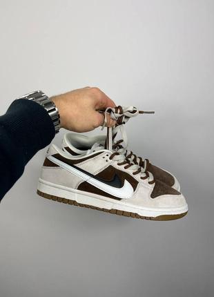 Найк данк лов nike sb dunk low 85 double swoosh 'beige brown'1 фото