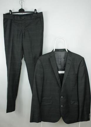 Шикарний класичний костюм tiger of sweden nedvin slim fit gray checked formal suit