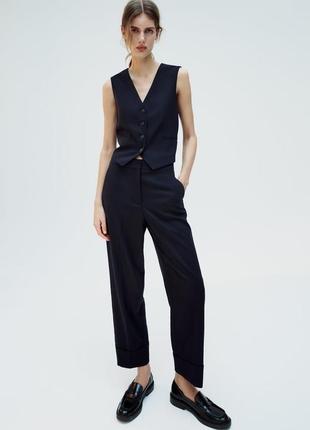 Изысканный синий жилет zara new