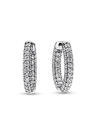 Сережки кульчики пусети срібло пандора pandora silver s925 ale з біркою і пломбою 925 проба срібні рядок паве