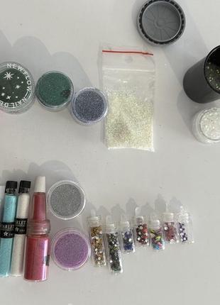 Блестки цветные для ногтей набор декор для ногтей